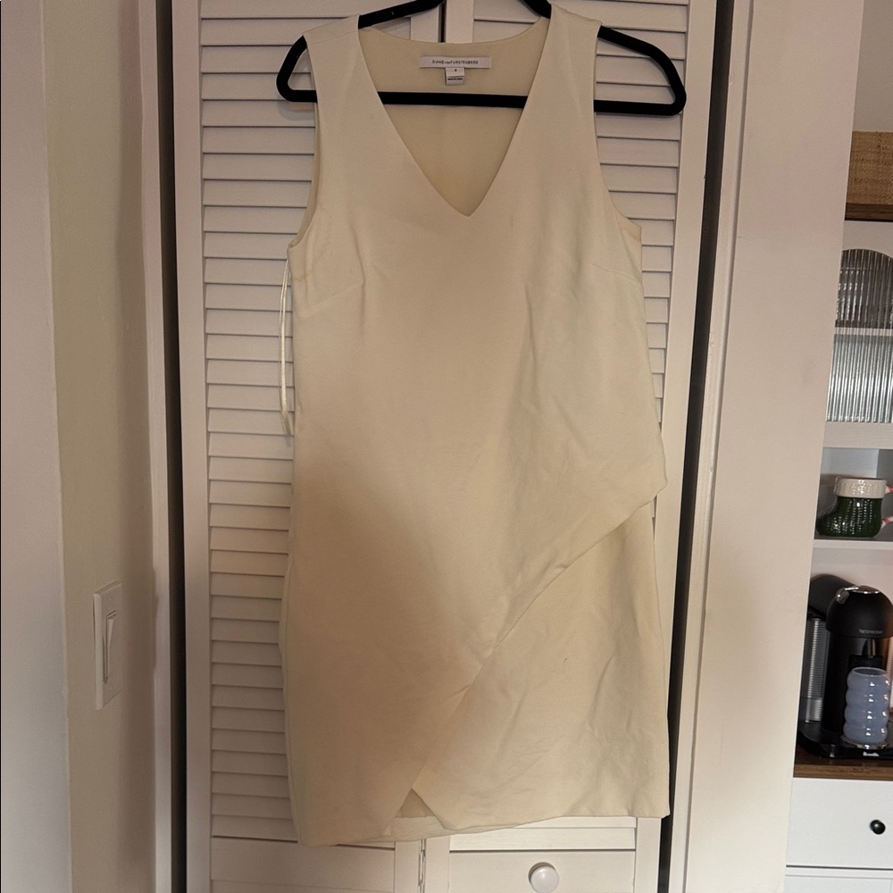 Diane Von Furstenberg Cream Asymmetrical Dress